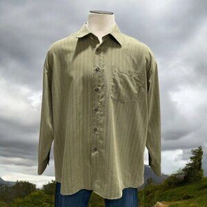 Feldini 2XL Button Down‎ Shirt Striped Rayon Blend Casual Relaxed Fit Classic